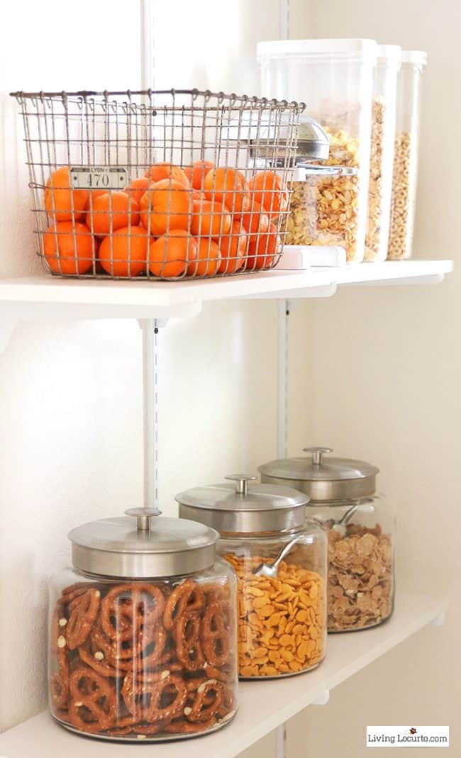 Kitchen Organizing Ideas and Cabinet Storage - Glass Containers for Food Pantry