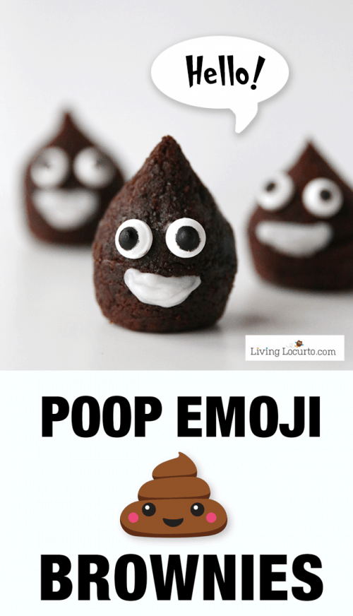 These easy to make Poop Emoji Brownies are so cute! Adorable chocolate treat for an Emoji Birthday Party celebration. 