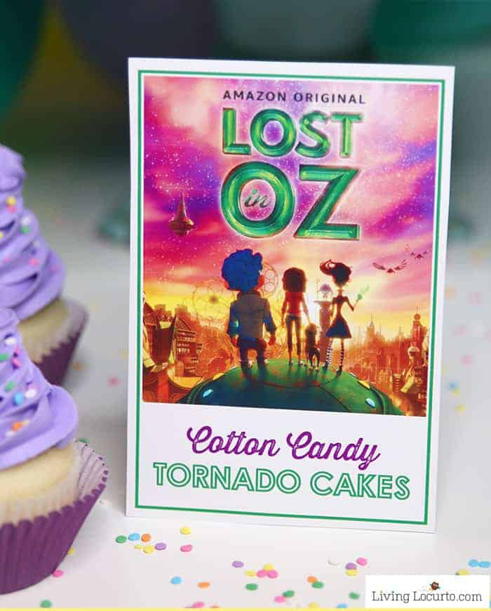 Lost in Oz free printable - Magical Glow in the Dark Cotton Candy Cupcakes