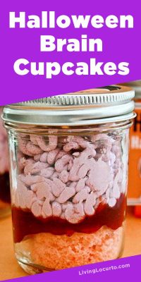 Halloween Brain Cupcakes in a jar recipe