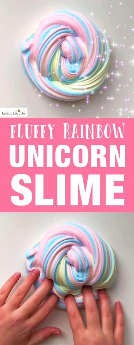 This is the BEST FLUFFY SLIME! How to make Rainbow Unicorn Fluffy Slime in only 5 minutes! An easy tutorial and slime recipe for homemade fluffy slime. A fun kids craft activity. #slime #craft #fluffyslime #unicorn #recipe #kidscraft #unicornslime #fluffy #slimerecipe