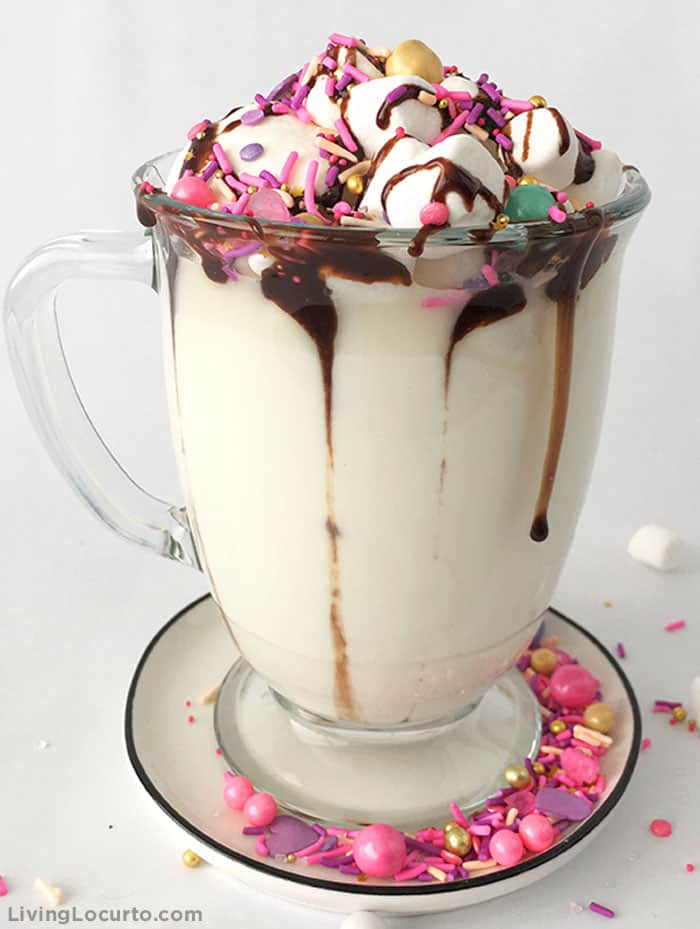 How to make Crockpot White Hot Chocolate! Delicious slow cooker hot chocolate made three ways. Valentines Day Drink Recipe.
