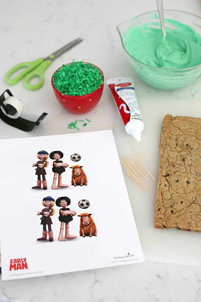 Early Man Soccer Cookie Cake