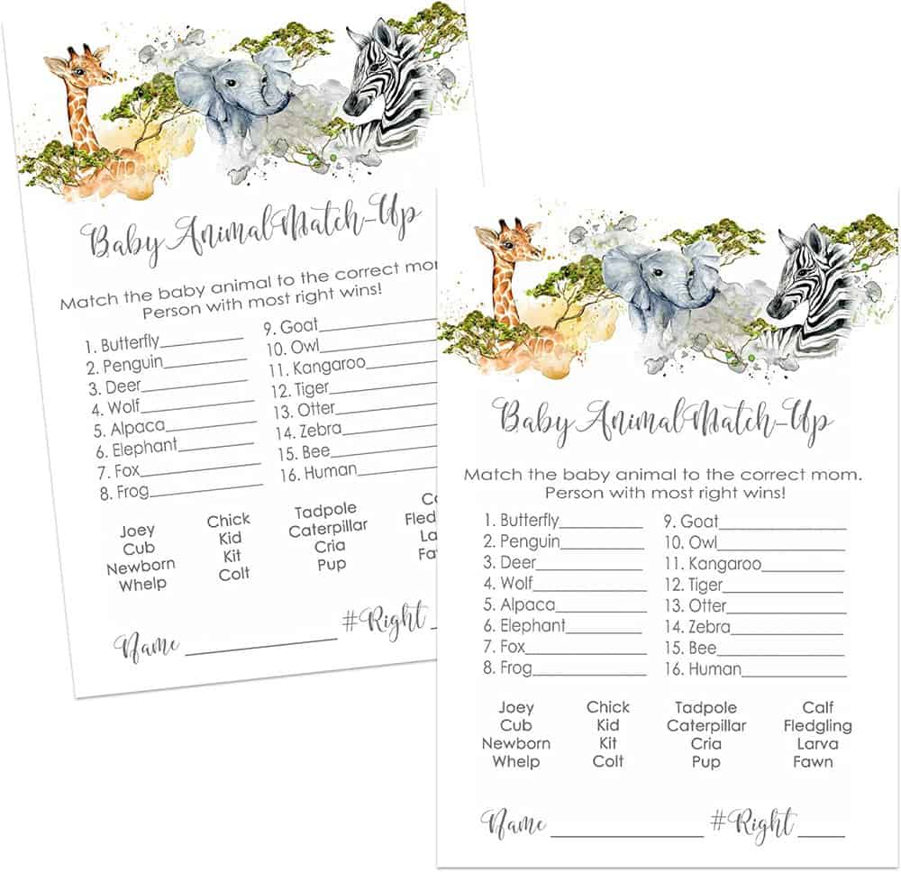 15 Refreshingly Different Baby Shower Games 3 best baby shower games baby animal name game