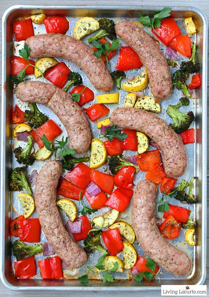 Sheet Pan Chicken Sausage And Vegetables Low Carb Dinner Recipe