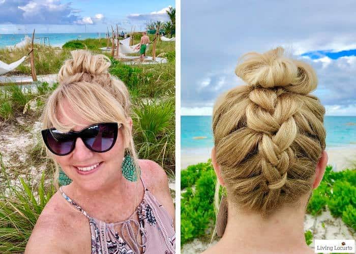 Dry Bar beach hairstyle. Learn all about Beaches Resorts in Turks & Caicos to plan your next family trip! All-Inclusive Caribbean vacation travel review by Amy Locurto Food and Travel Blogger. LivingLocurto.com