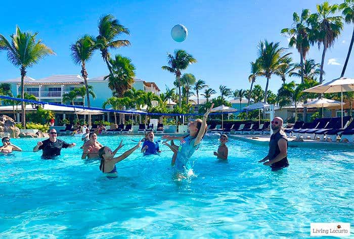 Beaches Pool Volleyball. Learn all about Beaches Resorts in Turks & Caicos to plan your next family trip! All-Inclusive Caribbean vacation travel review by Amy Locurto Food and Travel Blogger. 