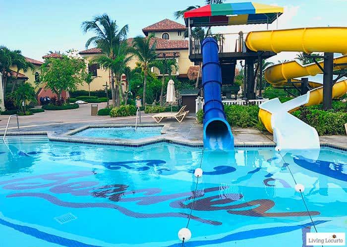 Waterslide pool for kids. Learn all about Beaches Resorts in Turks & Caicos to plan your next family trip! All-Inclusive Caribbean vacation travel review by Amy Locurto Food and Travel Blogger. 
