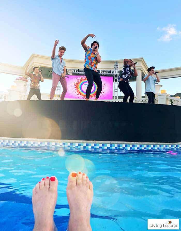 Social Media on the Sand Party. In Real Life (IRL) boy band concert. Learn all about Beaches Resorts in Turks & Caicos to plan your next family trip! All-Inclusive Caribbean vacation travel review by Amy Locurto Food and Travel Blogger. 