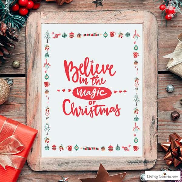 Believe in Christmas Printable Wall Art Living Locurto 1