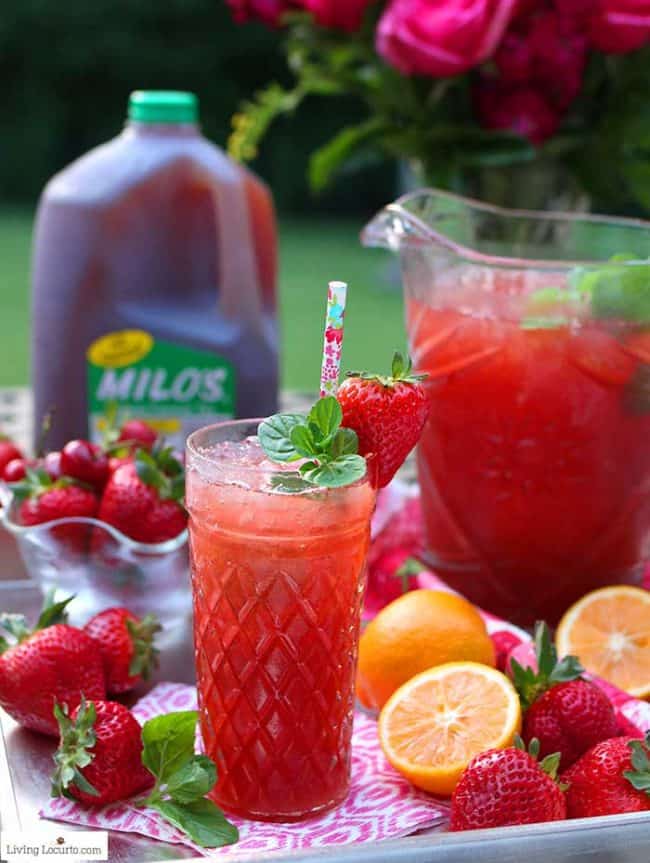 Strawberry Iced Tea Recipe - Summer Cocktail - Living Locurto