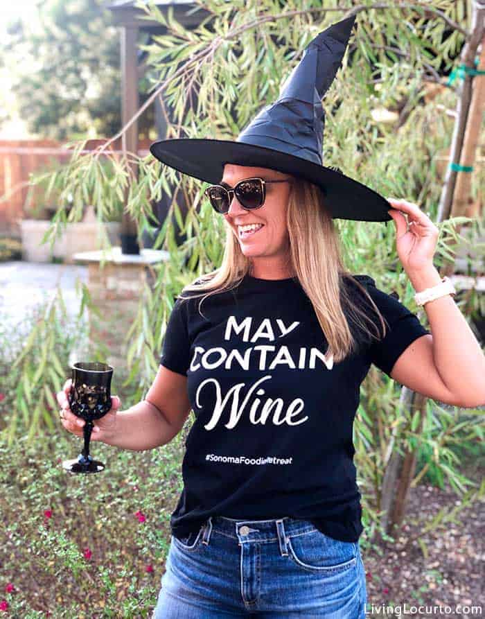 May Contain Wine Shirt - Halloween Party Ideas for a Witch's Night Out! Inspiration for hosting an epic gothic Witch Halloween Party. 
