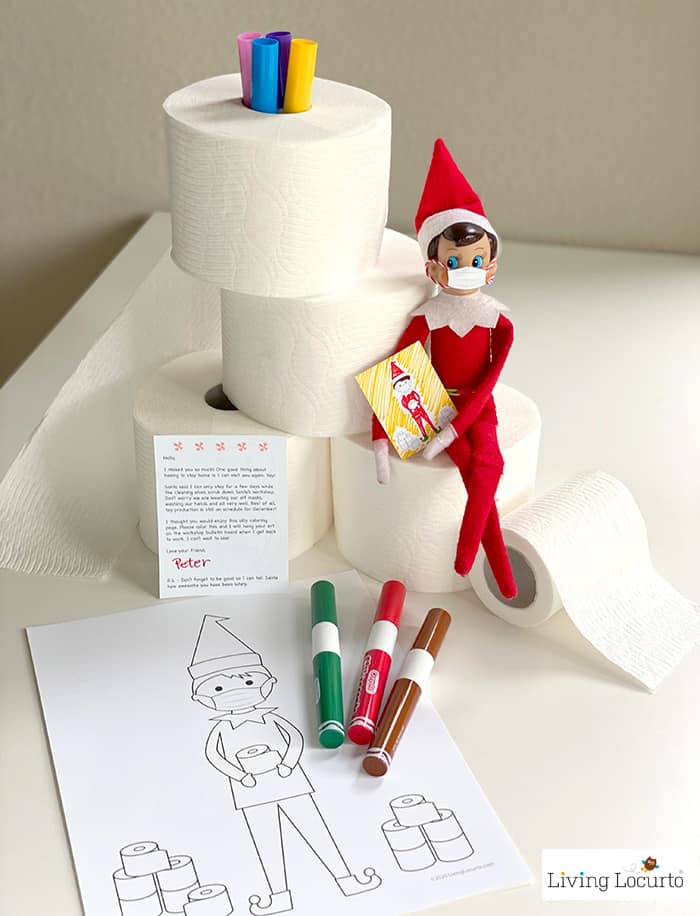 Elf Free Printable Coloring Page and Face Mask