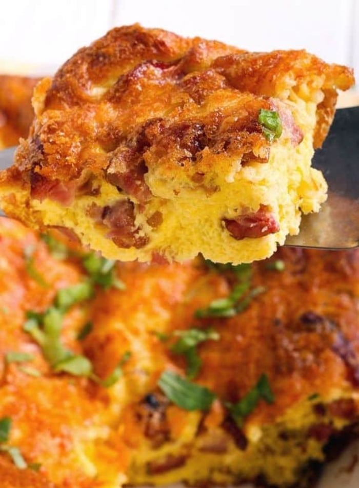Ham & Swiss Overnight Breakfast Strata