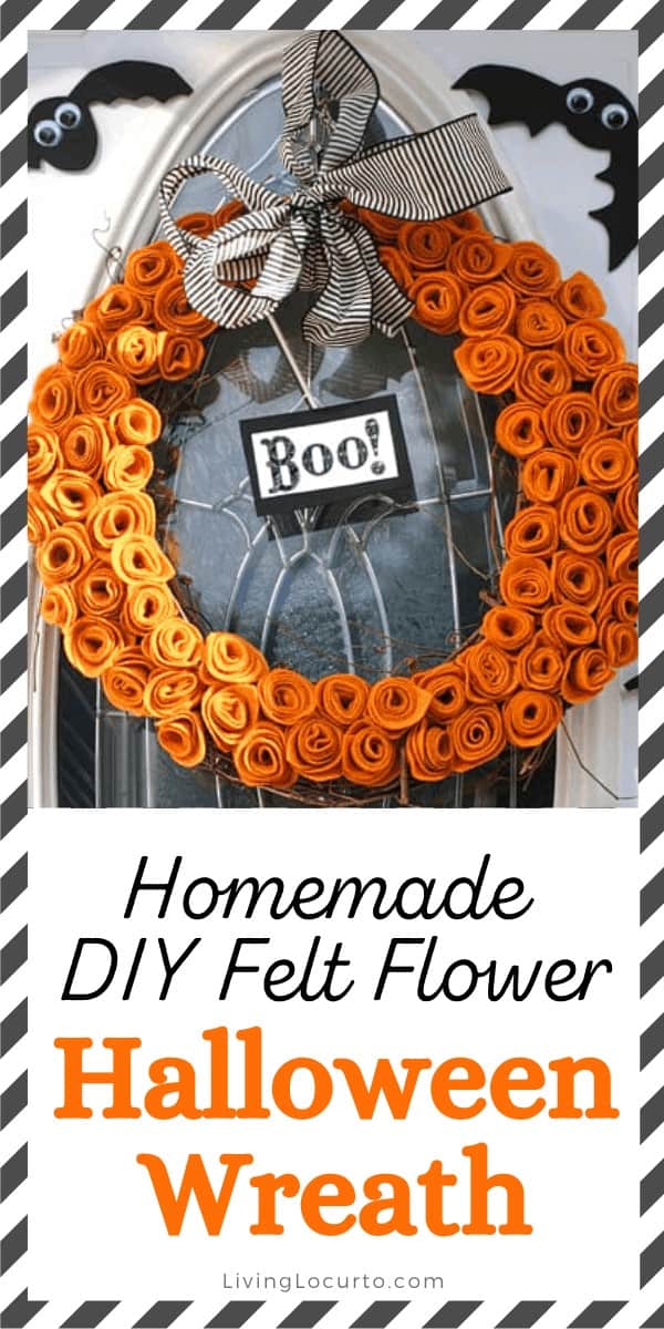 Felt Flower Halloween Wreath 2 Halloween Wreath