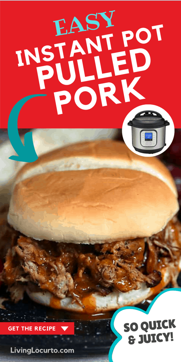 Instant Pot Pulled Pork barbecue sandwich on a bun with sauce dripping
