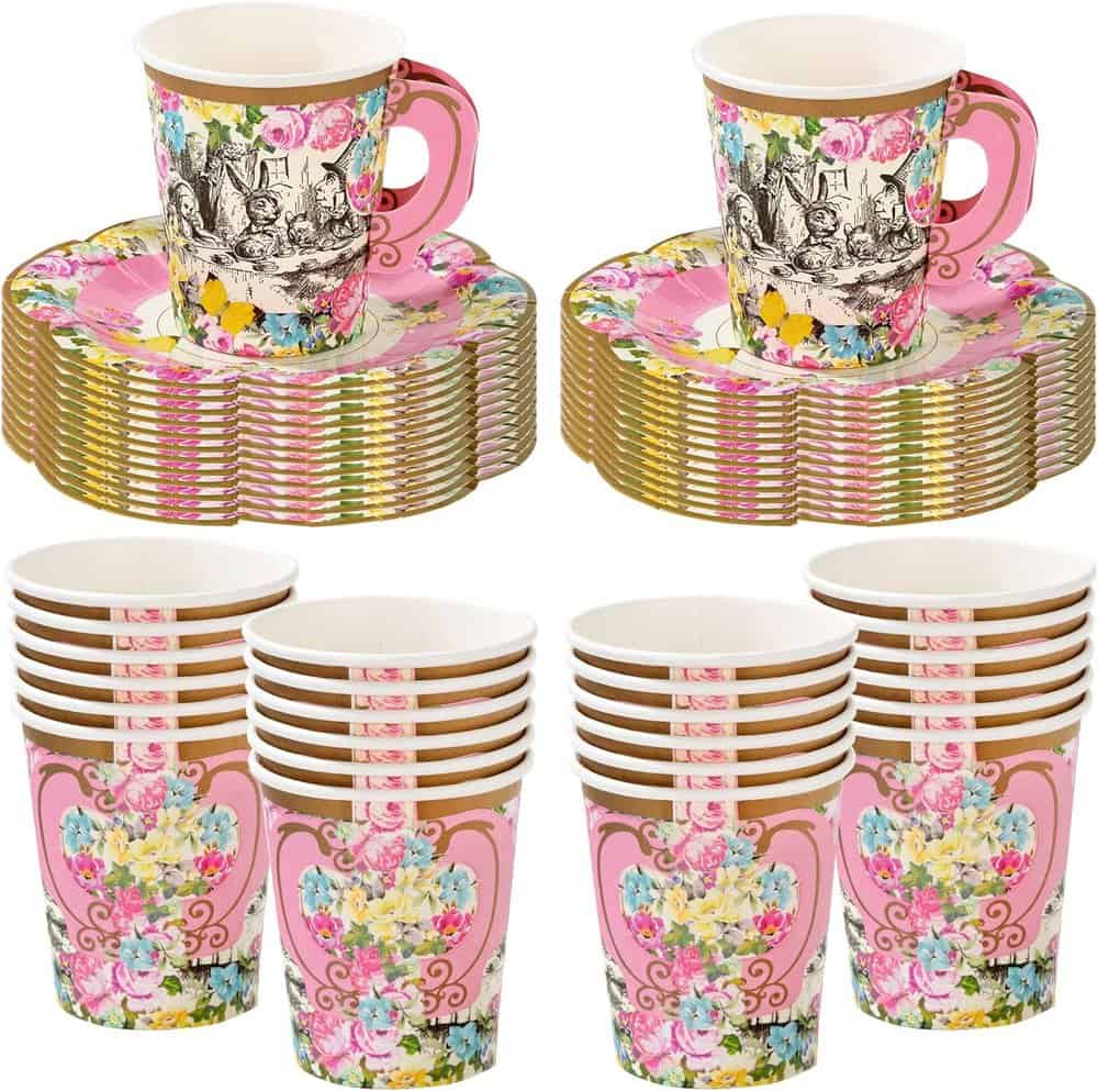Unicorn White Chocolate Cracker Toffee 4 Alice in Wonderland Tea Cups