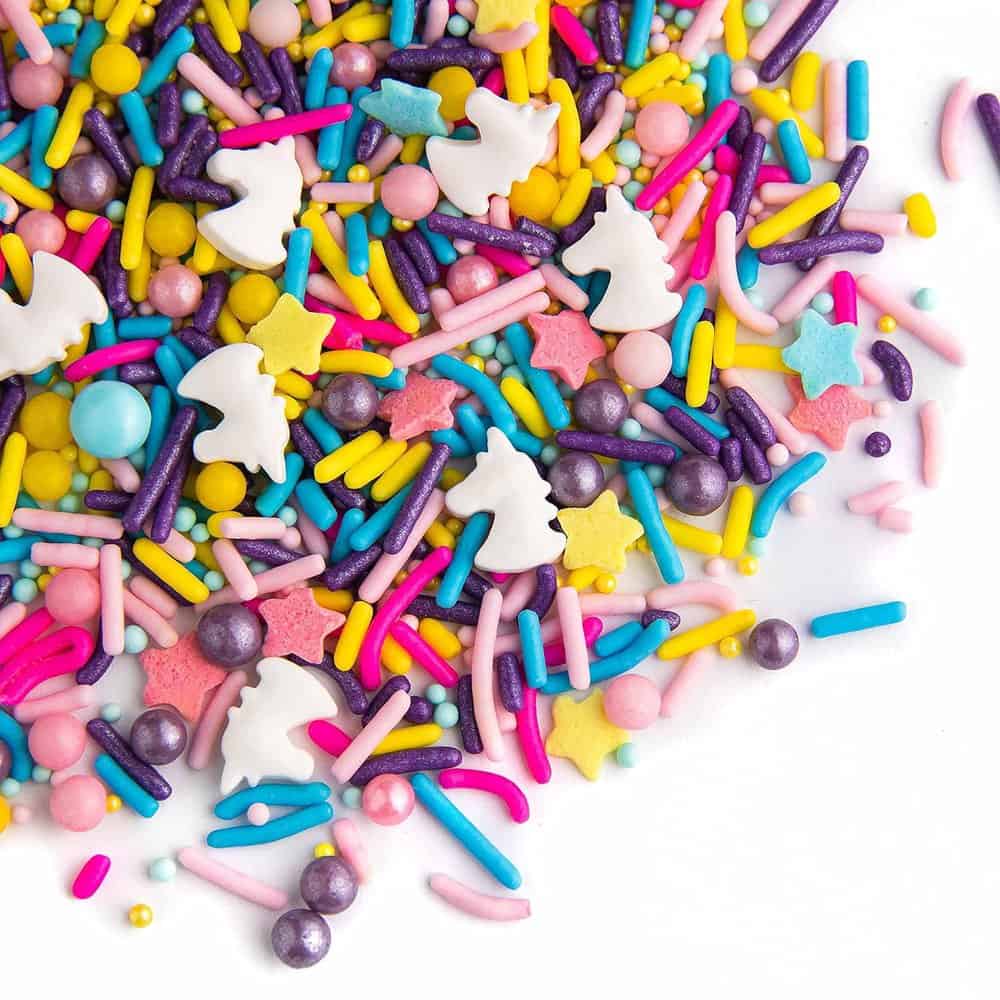 Unicorn White Chocolate Cracker Toffee 3 Unicorn Rainbow Sprinkles