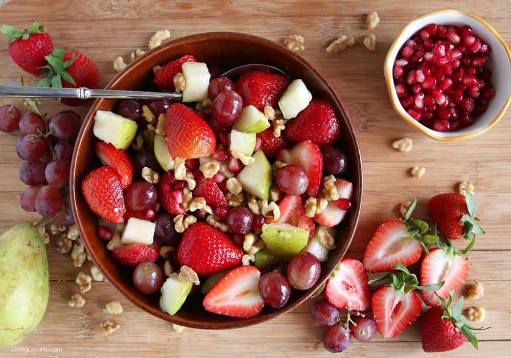 15 Brunch Recipes Everyone Will Love 6 Easy Fruit Salad Recipe with strawberries, grapes and pears