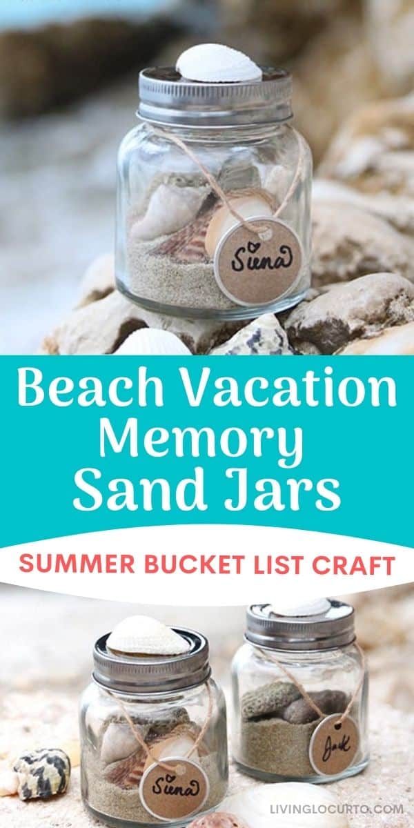 Beach Vacation Memory Sand Jars - Summer bucket list kids craft