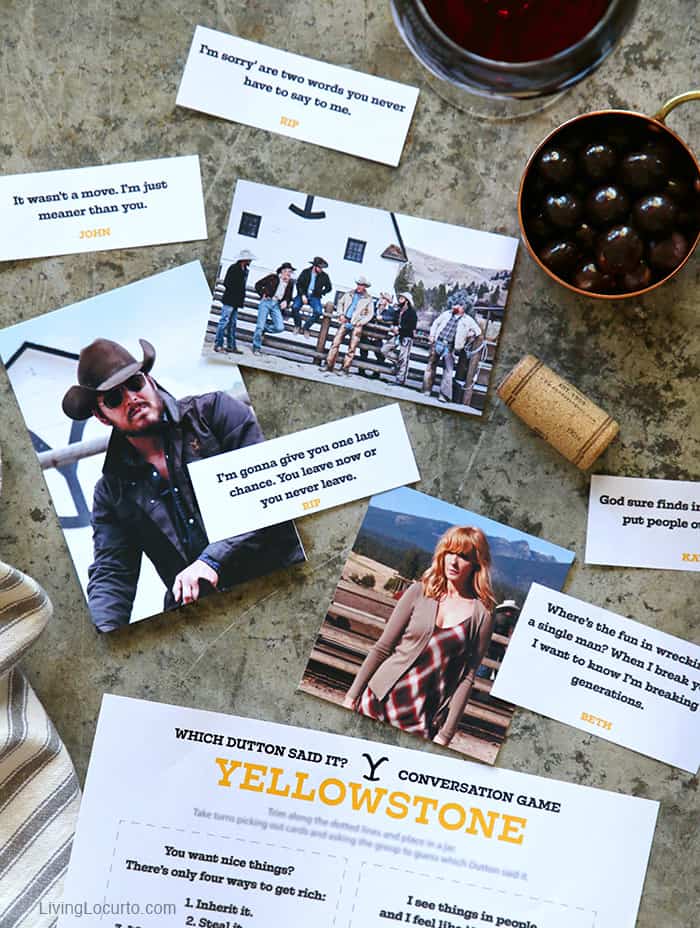 Yellowstone Quotes Party Game
