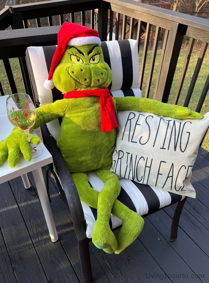 Grinch Christmas Party Punch with plush Grinch