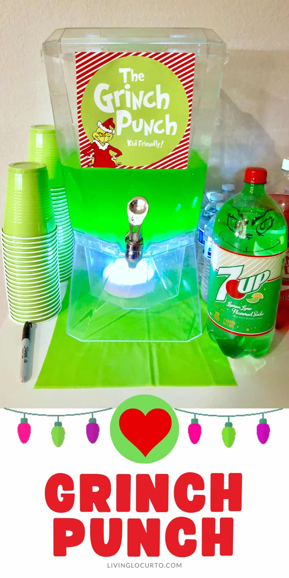 Glowing Grinch Punch 2 Grinch Punch Glowing Christmas Party Drink