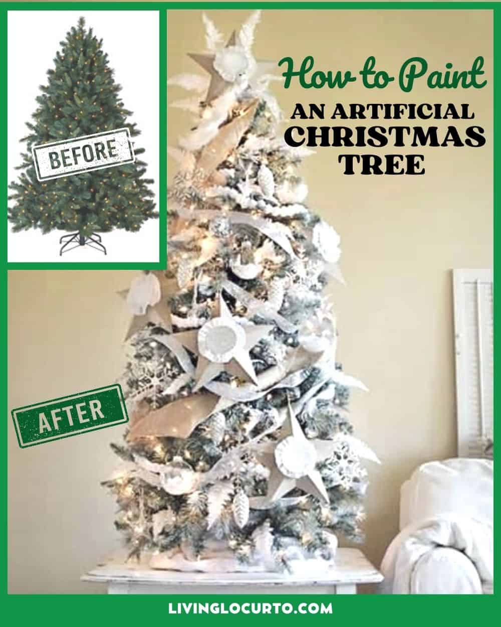 How to Paint a Christmas Tree - DIY White Christmas Tree