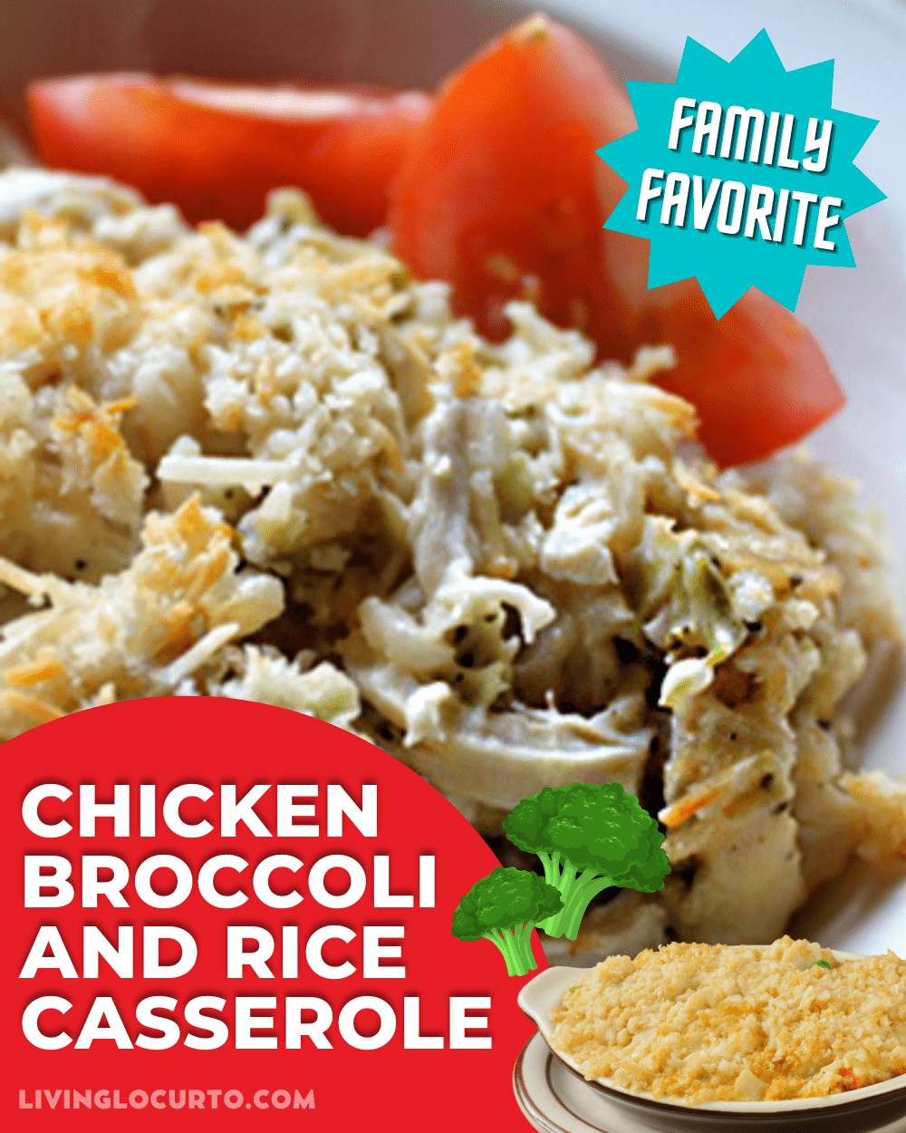 Chicken, Broccoli and Rice Casserole recipe Delicious and easy Chicken, Broccoli and Rice Casserole recipe for a family dinner. A cheesy baked chicken casserole everyone will love.
