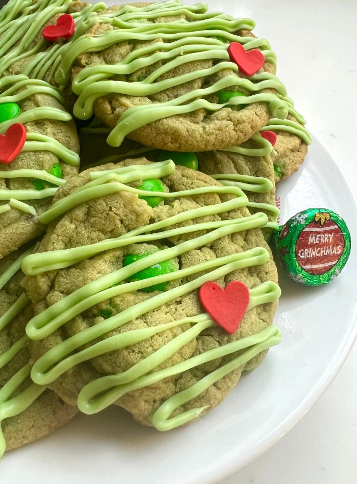 Grinch Cookies with M&M’s