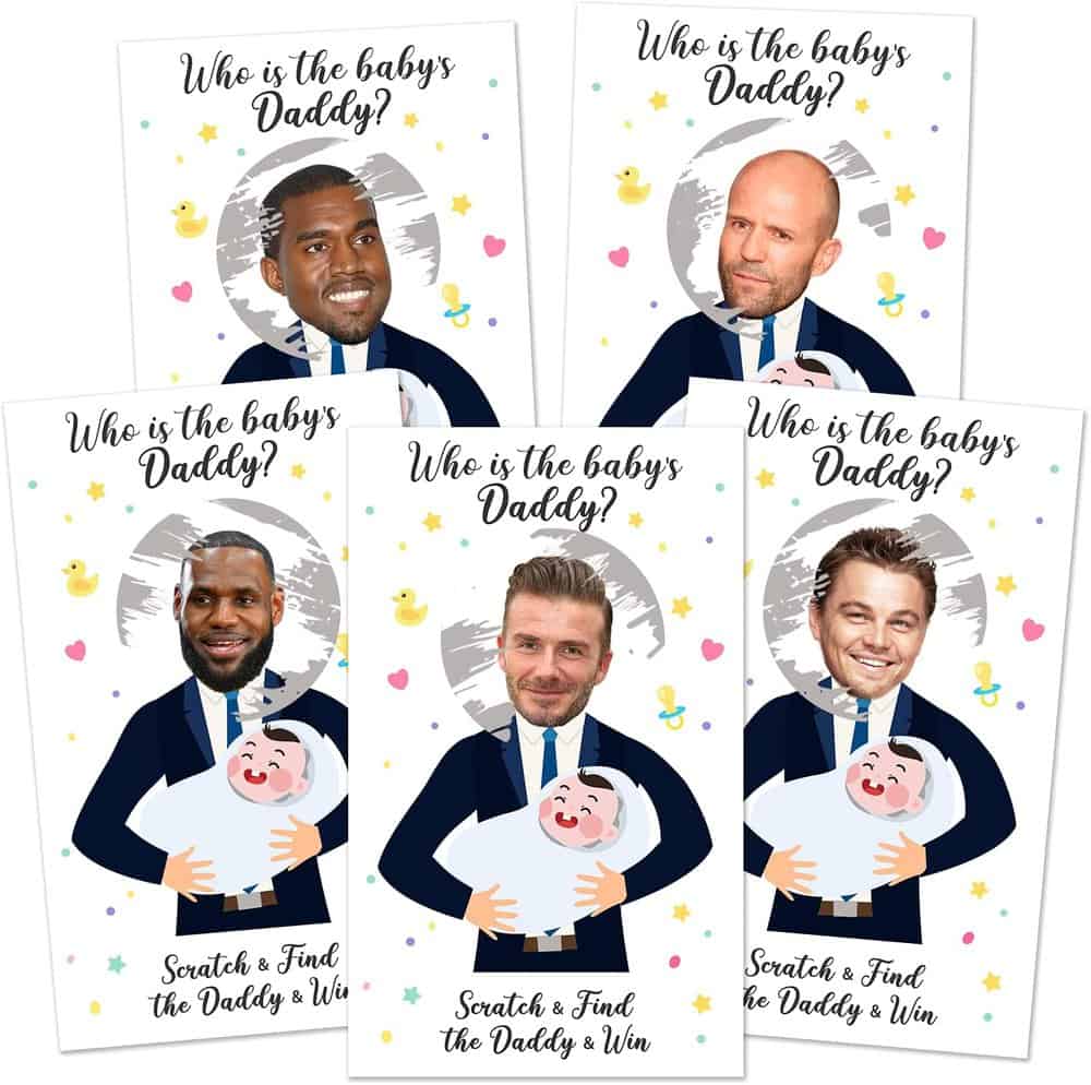 Who is the baby's Daddy? scratch-off cards. Best baby shower games. Who is the baby's Daddy? scratch-off cards. Best baby shower games.