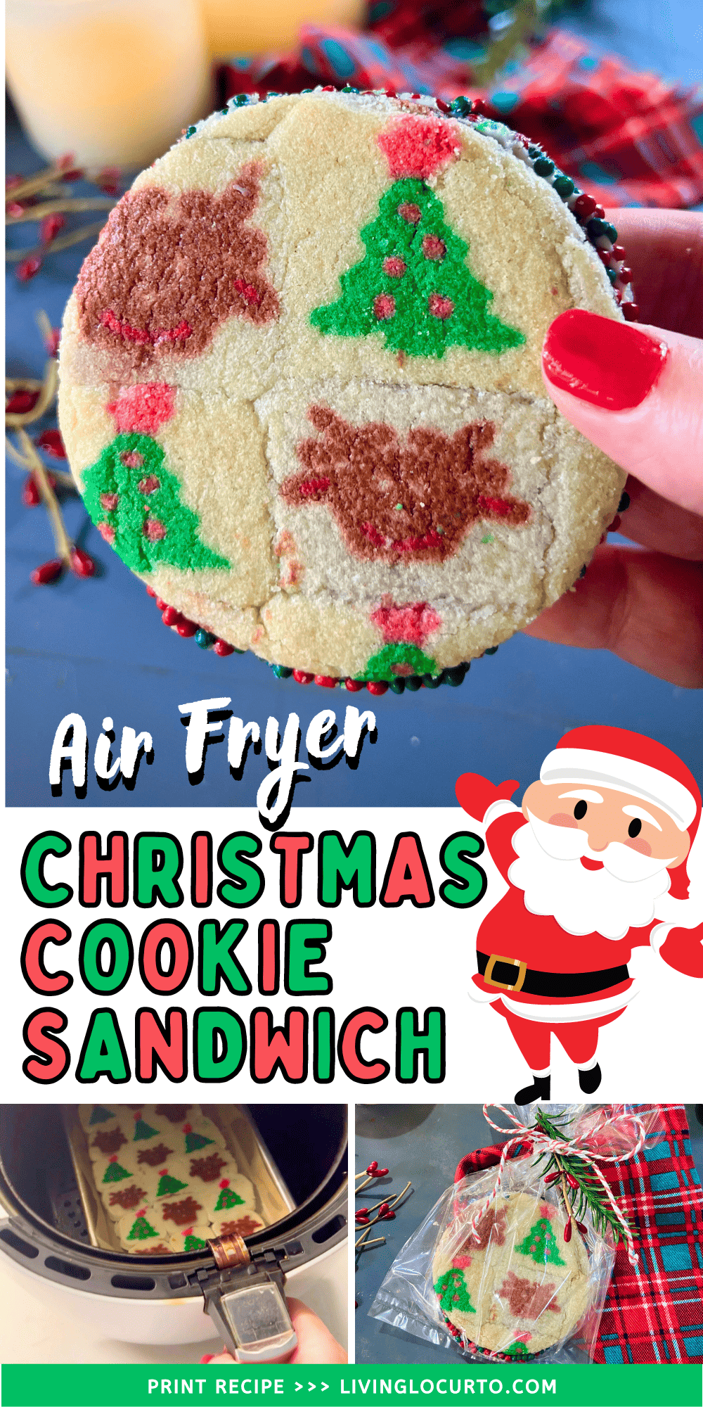 Air Fryer Christmas Cookie Sandwich Recipe - store bought sugar cookie dough hacks Air Fryer Christmas Cookie Sandwich Recipe