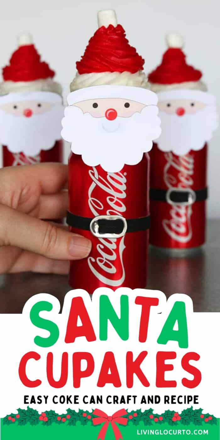 Cute Santa Cupcakes on coke cans