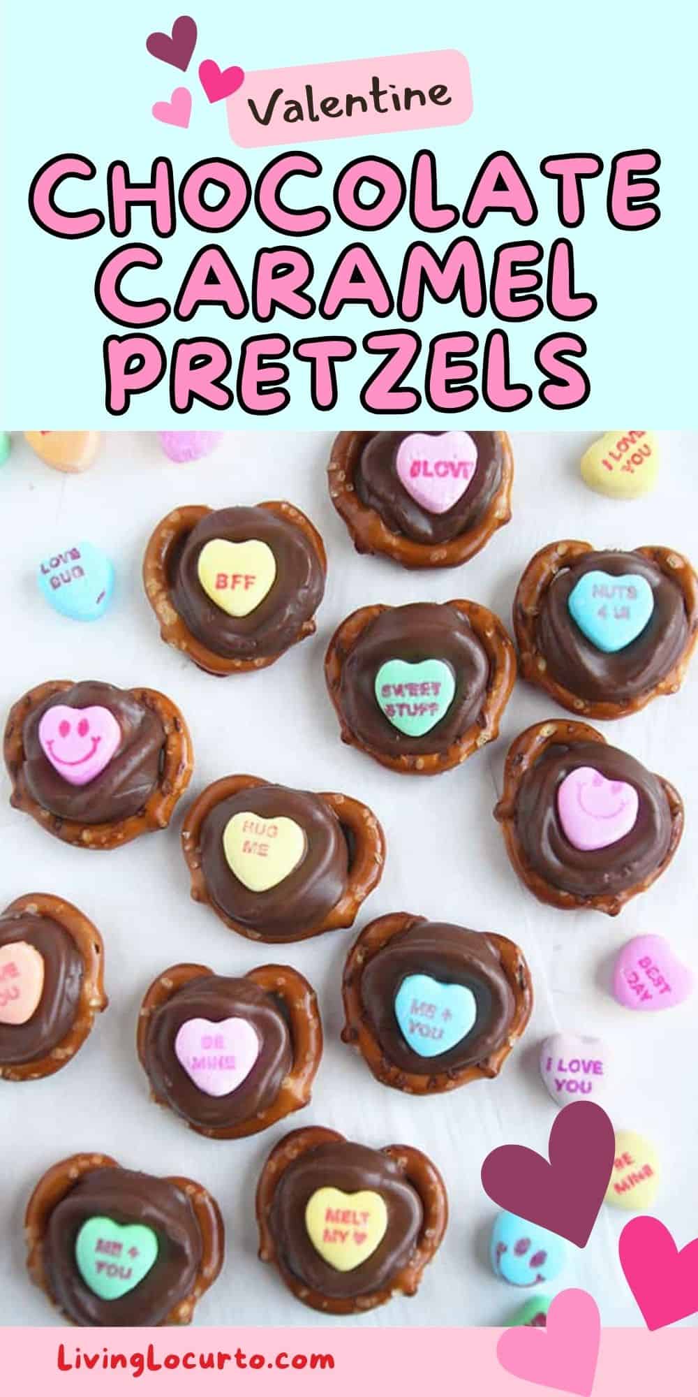 Valentine Heart Chocolate Caramel Pretzels