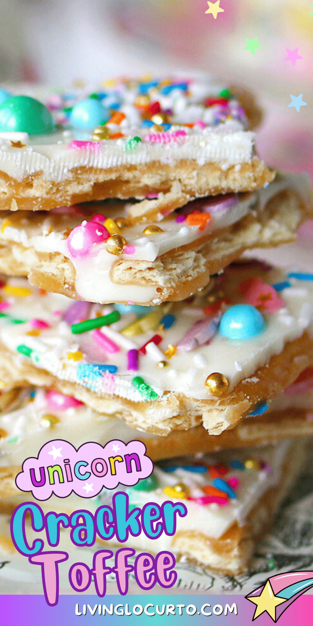 Unicorn White Chocolate Cracker Toffee 1 Unicorn White Chocolate Cracker Toffee