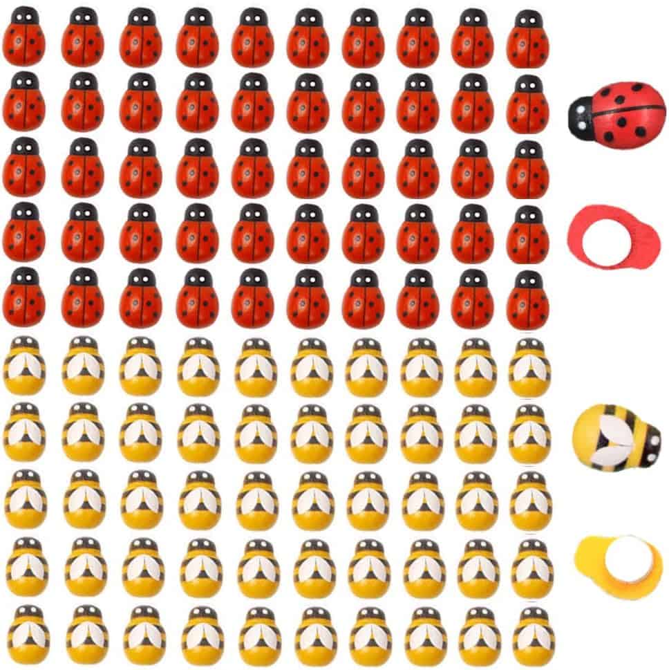 Marshmallow Flower Cupcakes 3 ladybug stickers