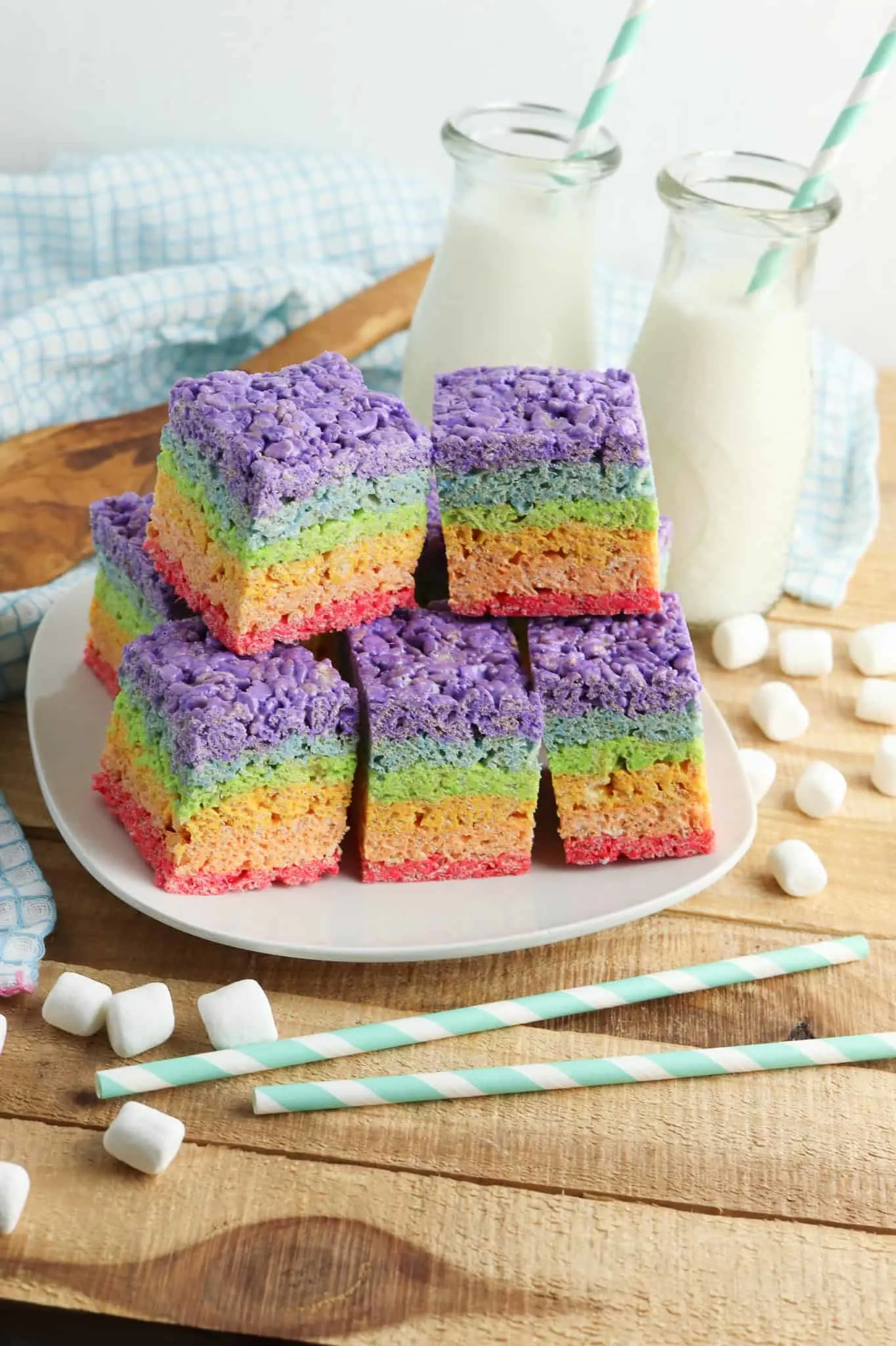 17 Easy Rainbow Desserts 18 Easy Rainbow Desserts Rainbow Rice Krispie Treats
