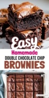 Homemade Chocolate Chip Brownies Recipe Pin