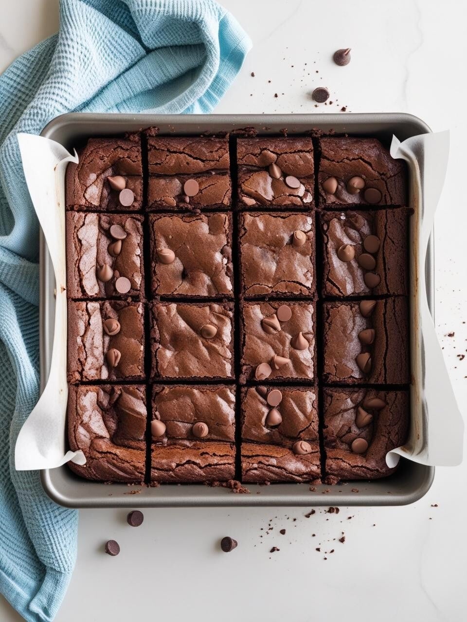 Homemade Chocolate Chip Brownies 4 Homemade Chocolate Chip Brownies Recipe in pan
