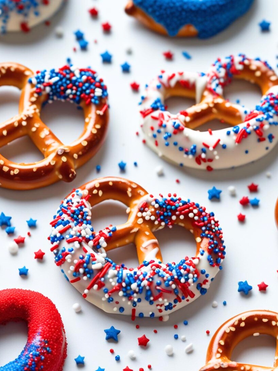 12 Last-Minute 4th of July Desserts 14 White Chocolate Dipped Pretzels 4th of July Dessert