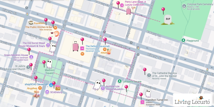 Self-Guided Savannah Ghost Walk Tour 3 A travel blogger’s self-guided Savannah ghost walk tour free map, haunted spots, and tips on where to stay, eat, and shop.