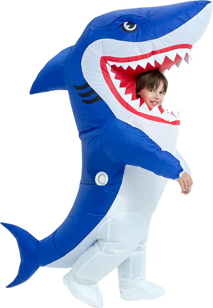 13 Funniest Inflatable Halloween Costumes for Kids in 2025 3 shark costume