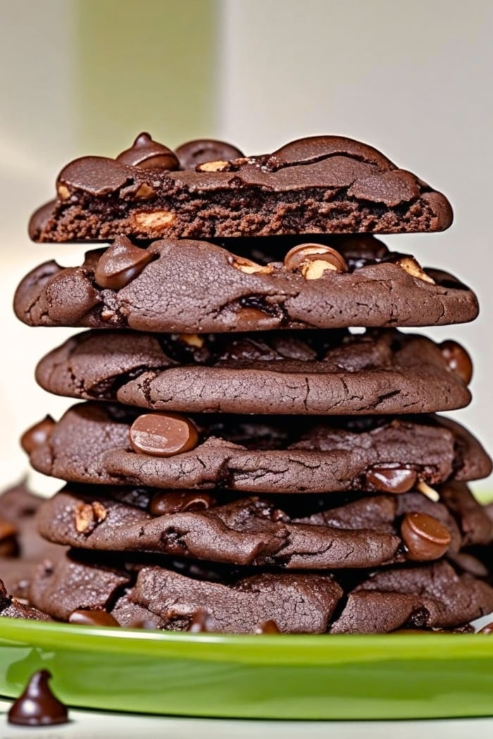 Dark Chocolate Chip Cake Mix Cookies 1 Make rich and chewy Dark Chocolate Chip Cake Mix Cookies in minutes!