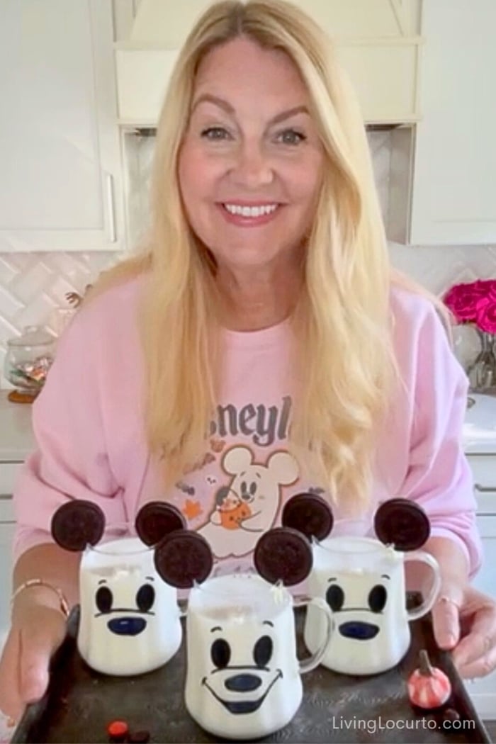 Mickey Ghost Milk and Cookies 2 Mickey Ghost Milk & Cookies Halloween Treat - Easy Disney Halloween Party Snack Recipe