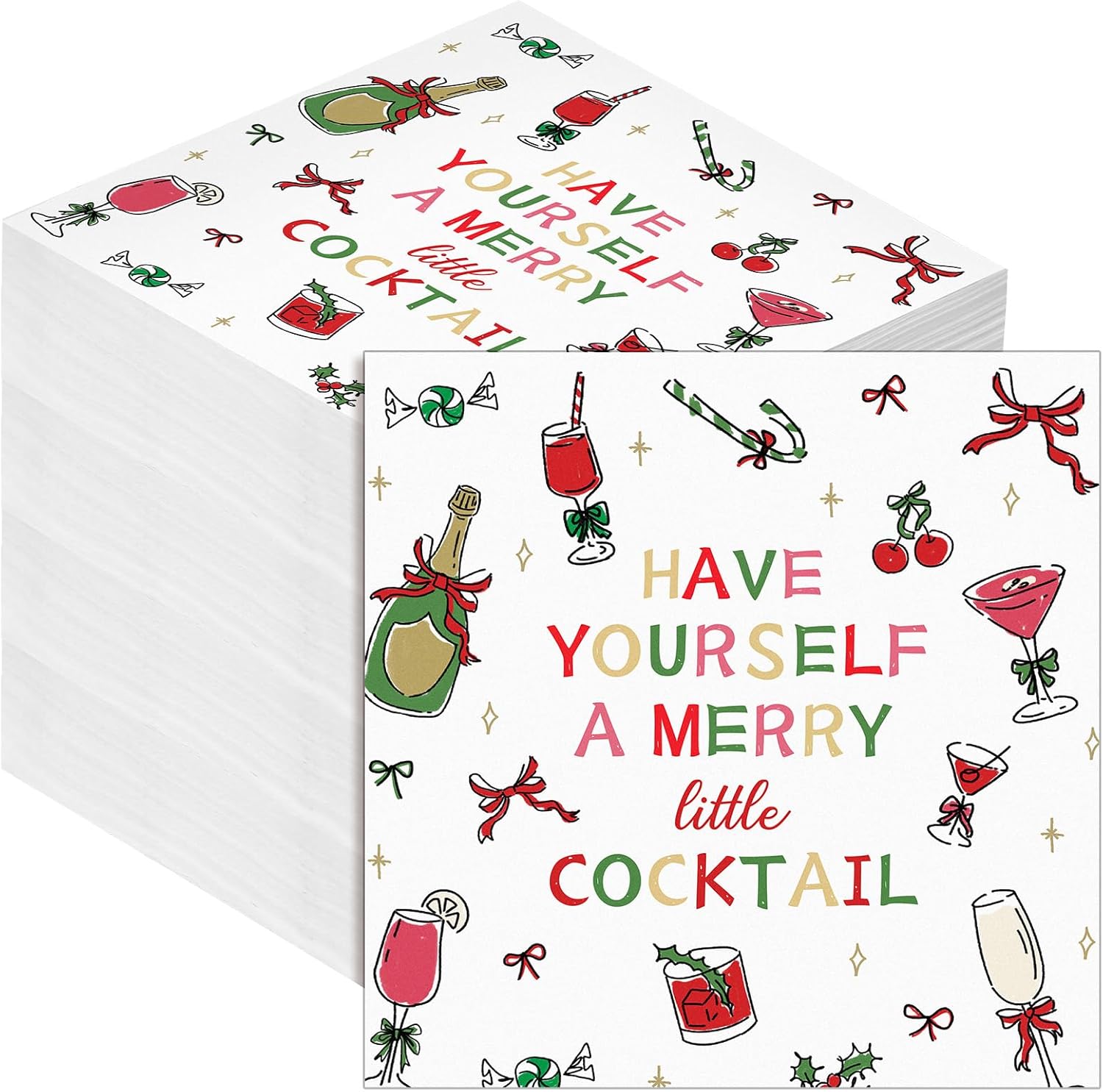 Christmas Cranberry Martini 6 christmas napkins