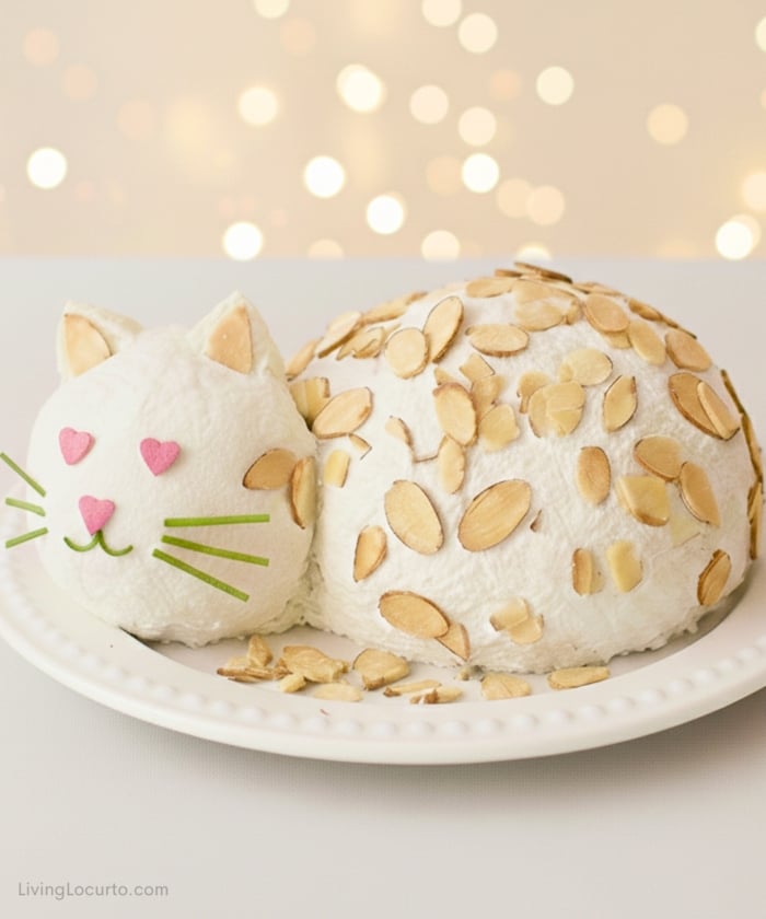 The Purr-fect Cat Cheeseball 2 This easy Cat Cheeseball Recipe is a savory dip as simple to whip up as it is adorable.