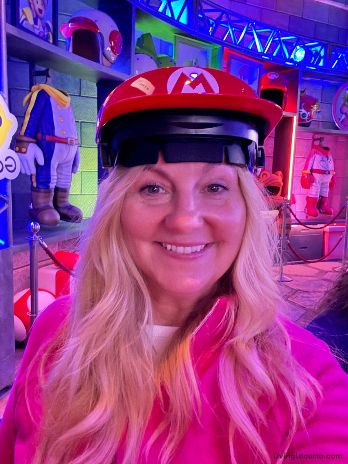 Mario Kart Ride - woman with mario hat