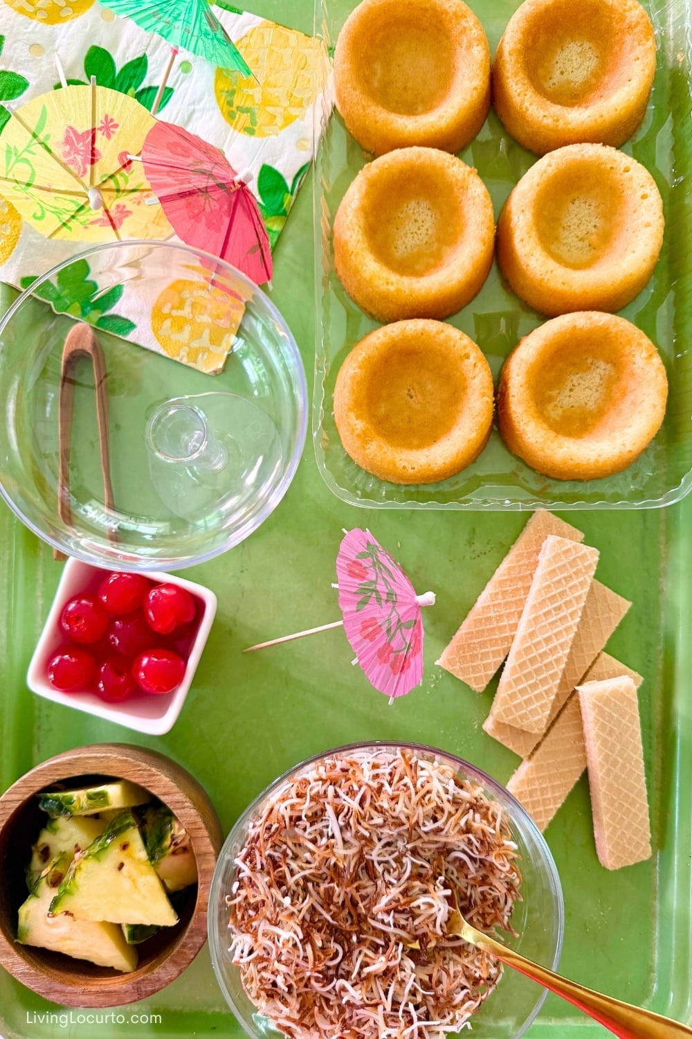 No-Bake Pina Colada Dip Cakes Recipe ingredients