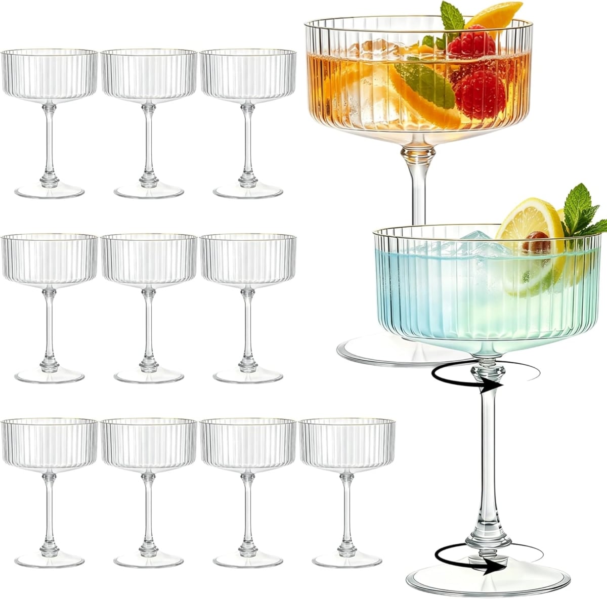 martini glasses plastic