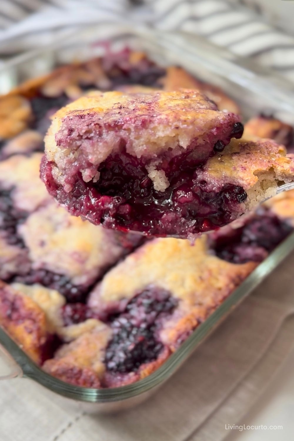 Spoon full of Blackberry Cobbler